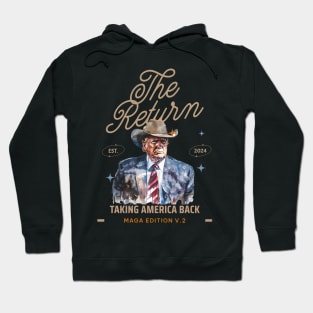 Western Donald The Return Cowboy President, Trump 2024 Hoodie